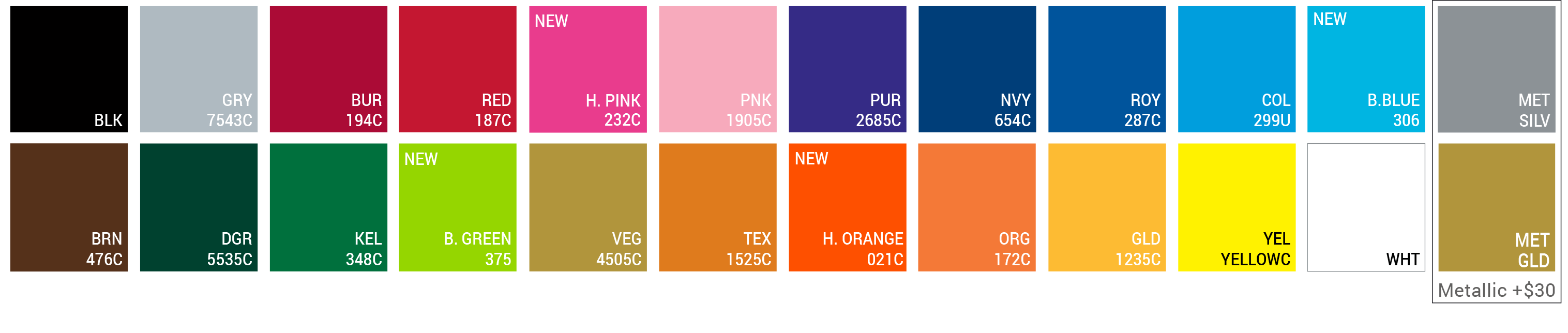 Stock Color Chart Stock Color Chart